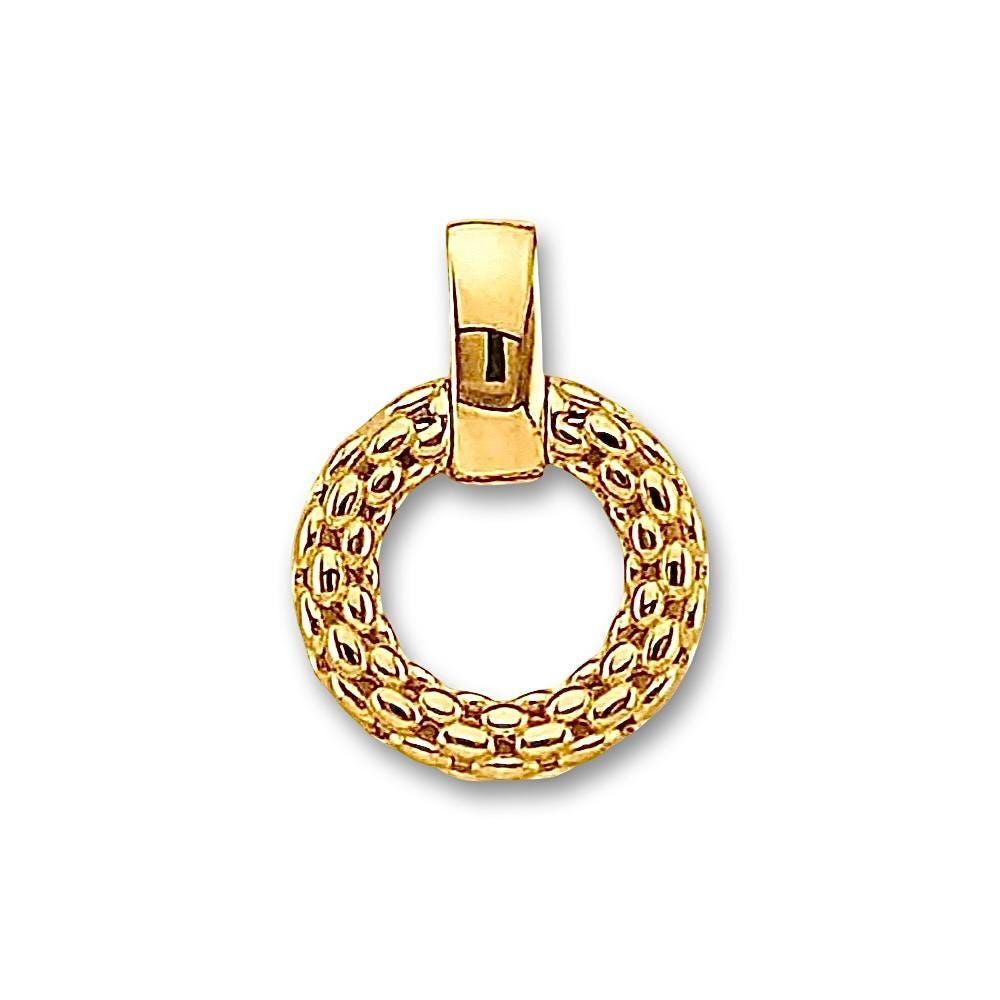 14K Gold Mesh Pendant | Elegant Round Filigree Design By Tehrani Jewelry